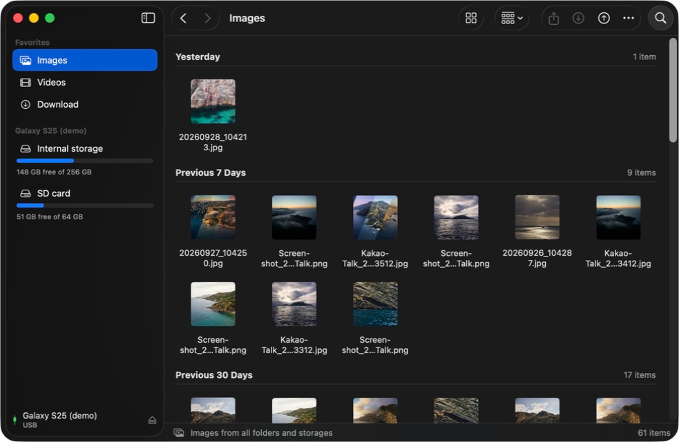 Icons view